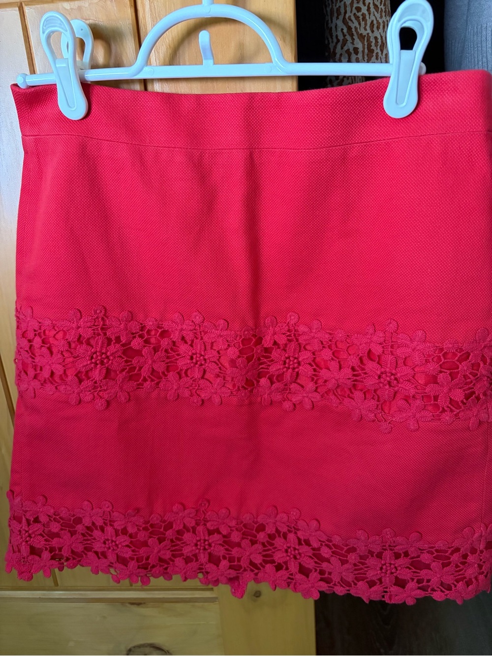 J. Crew Hot Pink Lace-Trim Mini Skirt